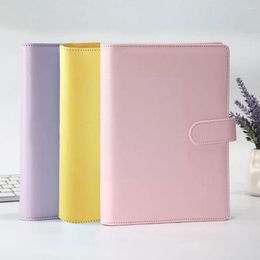 Pu Leather Loose Leaf Notebook Cover Macaroon Colour Planner Binder Ring Agenda 6 Stationery Journal D9h8