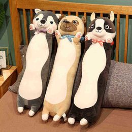 1Pc 65Cm Cute Huksy French BulldogJingba Dog Plush Toy Beautiful Animal Long Pillow Dolls Stuffed Soft Toy For ldren Baby J220729