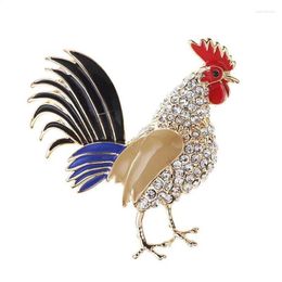 Brooches High-end Exquisite Zodiac Rooster Brooch Men And Women Jewelry Cute Gold Coloren Corsage