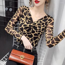 Women's Blouses Designer Long Sleeve Tops Women Plus Size Leopard Camisa Ladies Office Shirts Celebrating Cocktail Evening Feminine Pullover