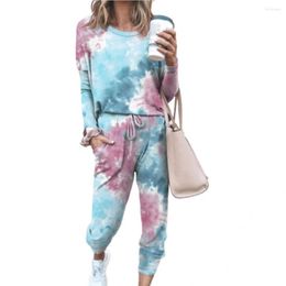 Women's Two Piece Pants Casual Tracksuit Women O-Neck Warm Pullover Set Long Sleeve Sporty Outfit