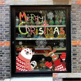 Christmas Decorations Christmas Decorations Elk Window Sticker Wall Stickers Decal Festival Atmosphere Dress Up Supplies Secorations Dhdoi