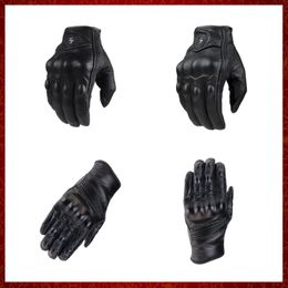 ST568 Retro Perforated Leather Motorcycle Gloves Motorbike Cycling Protective Gears Motocross Carbon Fiber Glove Women Man Winter Gift