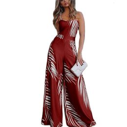 Women's Jumpsuits Rompers Summer Sleeveless Lace Sexy Bodycon Backless Long Elegant Costumes Print 221123