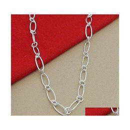 Pendant Necklaces Sier Ot Buckle Necklace 45Cm 18 Inches Simple Chain For Woman Man Fashion Charm Jewellery Drop Delivery Necklaces Pen Dhawz