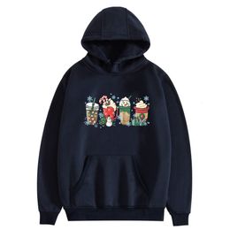 Women's Hoodies Sweatshirts Cute Christmas Milk Tea Coffee Print Custom Longsleeve Sweatshirt Personalised Can Customise The pattern You Want 221124