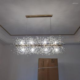 Chandeliers Gold Creative Modern Deco LED Pendant Lights Bedroom Living Dining Room Salon Bar Hall Stainless Steel Crystal Lamp Lighting