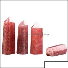 Arts And Crafts Arts And Crafts Natural Stberry Crystals Decoration Ornament Mineral Healing Wands Reiki Ability Quartz Pillars Crys Dhfte