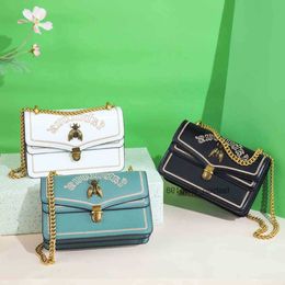 Fashion bag ins Thai bee bag women new fashion embroidery messenger small Korean chain square 2023