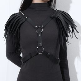 Women's Tanks Multilayer Shoulder Belt Leather With Adjustable Fringe Shoulder Strap Bindings