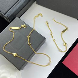 Luxury Necklace Love Bracelte Designer Simple Letter Pendants Y Necklaces Gold Chains Bracelets Choker Jewellery With Box 2022