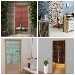 Curtain Rustic Door Wooden Brick Wall Stone Farmhouse Vintage Desgin Rural Art Architecture Living Room Bedroom Dectoration