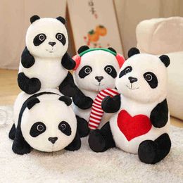 1Pc 1225Cm Sit And Lie Panda Plush Toys Soft High Quality Cartoon Animal Kawaii Bear Pendant cuddle Baby Sleepy Doll J220729