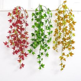 Decorative Flowers 6 Forks Artificial Flower Decorations Wall Decor Art Weeping Willow Plant Home