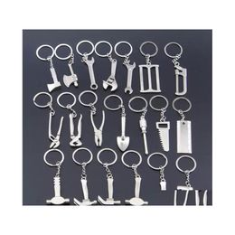 Keychains Lanyards Keychains For Men Car Bag Keyring Outdoor Combination Tool Portable Mini Utility Pocket Clasp Rer Hammer Wrench Dhvjg