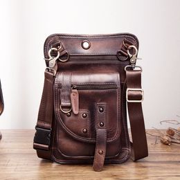 Waist Bags Original Leather Multifunction Men Travel Shoulder Crossbody Messenger Hook Belt Pack Drop Leg Phone Case 2141c 221124