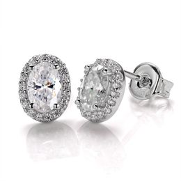 925 Sterling Silver White Gold Plated 0.5CT Moissanite Diamond Earrings for Men Women for Nice Gift