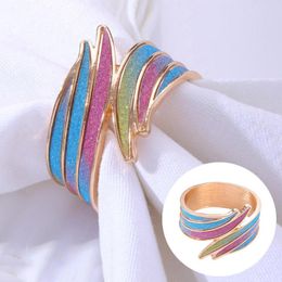 Table Napkin Multi-color Shiny Wings Buckle Alloy Angel Rings For Dinner Parties Wedding Home Party Decoration