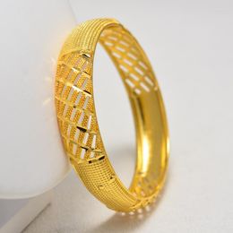 Bangle Annayoyo Golden Bracelets For Women Dubai Bride Wedding Jewellery Bracelet Men Middle East African Gifts Adjustable Size 1pieces