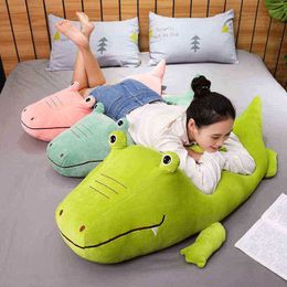 60100Cm Simulation Down Cotton Crocodile Cuddles Stuffed Soft Animals Plush Pillow Doll Home Decoration Gift For Kids J220729