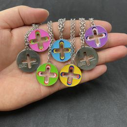 Heiße Mode Unisex Anhänger Halsketten Hip Hop Punk Lucky Clover Emaille tropfen glasur halskette Für Männer Frauen Mädchen Partei Schmuck