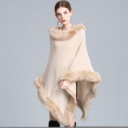 Women's Fur Women's Knitted Scarf Sweater Faux Coat Fashionable Cape Light Weight Winter Warm Shawl Poncho Pullover