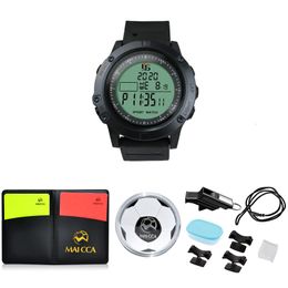 Banner Flags Soccer Referee Stop Watch with whistle cards coin Stopwatch Wrist Water Resistant Night Light Countdown Football Chronograph 221124