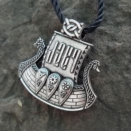 Pendant Necklaces Lanseis 10pcs Viking Ship Vikingar Norse Jewellery Men Warrior Necklace Talisman