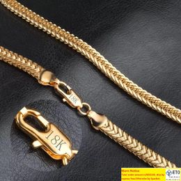 Luxury 6MM 18K Gold Plated Snake Rope Chains Necklace Bangle bracelets For women Men Fashion Jewelry set Accessories Gift
