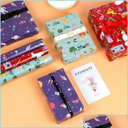 Gift Wrap Gift Wrap 1Pc/Sell Cartoon Birthday Paper 70X50Cm Size Scrapbooking School Suppliers Stationery Letter Pa Mylarbagshop Dro Dhvxl
