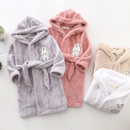 Towels Robes Kids Bathrobe for Girl Children Clothing Flannel Bath Clothes Boy Cartoon Night Pajamas For 18 years 221124