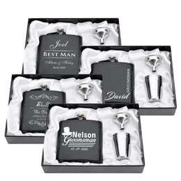 Other Event Party Supplies Personalised Flask 6oz Hip Stainless Steel Engrave Man Groom gift White box packing Wedding Customised 221124