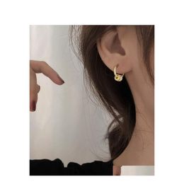 Stud Sier Two Wear Methods Small Circle Rhinestone Stud Earrings Women Unique Design Fashion Light Luxury Jewelry Drop Delivery Dhzg6