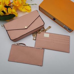 Classic Luxury designer purse handbag Pochette Felicie Bag Genuine Leather wallet Shoulder bag Clutch Tote Messenger Shopping Purses with box 61276