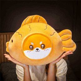 3 In 1 Plush Pillows Cute Brasem Hand Warmer Blanket Cat Dog Pig Tiger Pattern Plush Pop Cuddles Toys for Kids Gifts J220729