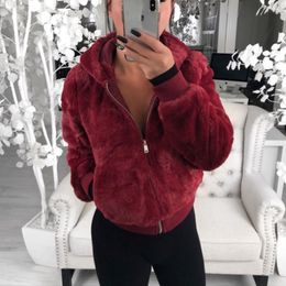 Women's Fur Faux Coat High-waist Hooded Fashion Cardigan Long-sleeved Loose Thin Rabbit Jacket Women 221123