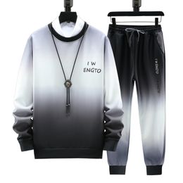 Mens Tracksuits Brand Sports Suit Spring and Autumn Youth Gradient Leisure Twopiece Korean Version Style 221124