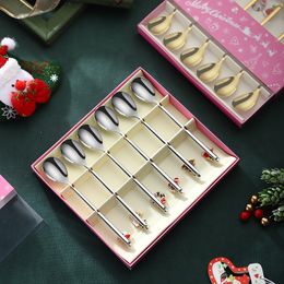 Christmas Decorations 6Pcs Year Merry Spoons Xmas Party Tableware Ornaments for Home Table Navidad 221123