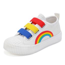 Rainbow Children Walking Shoes Walking Child Boy Girl Breathable Canvas Zapatos Summer Sport Sports Fashion Fashion Fashions 211022310c