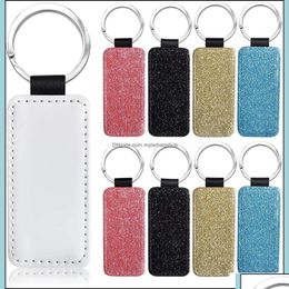 Party Favour Party Favour Event Supplies Festive Home Garden Sublimation Blanks Keychain Glitter Pu Leather Keyc Dhtlq Drop Delivery Dhomm