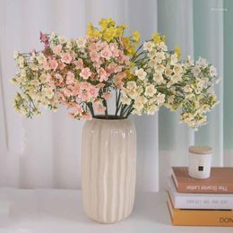 Decorative Flowers 65CM Artificial Cherry Blossoms Gypsophila White Long Branch High Quality Fake Flower Home Wedding Bouquet Vases Decor