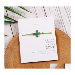 Charm Bracelets Crucifix Jesus Christian Tal Sideways Cross Charm Bracelets For Women Bridesmaids Gift Pseira Feminina Drop Delivery Dhk01