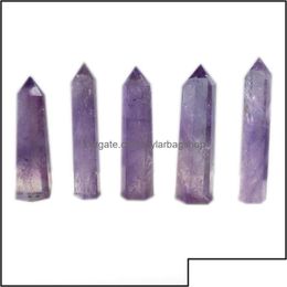 Arts And Crafts Arts And Crafts Gifts Home Garden Single Tip Crystal Column Natural Purple Crystals Stone Polish Party Decorate Bard Dhfe9