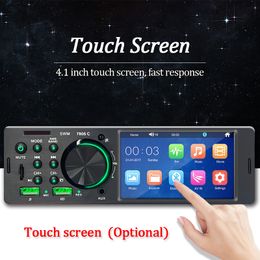 Car Radio 1 din 4..1inch Touch Screen Bluetooth Stereo Mp5 Player FM Receiver With Colorful Light Remote Control AUX/USB/TF