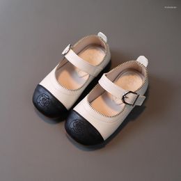 Flat Shoes Girls Patchwork Mary Janes Kids Flats Black White Princess Leather Toddlers Baby Children Dance Spring Autumn