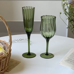 Wine Glasses Vintage Flower Shaped Cocktail Champagne Whisky Goblet Large Capacity Handmade Juice Wine Glass Cup Decor Home el Wine Cup 221124