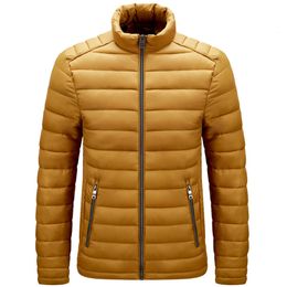 Men's Jackets Brand Fashion Men Winter Jacket Parkas Solid Colors Stand Collar Man Warm Cotton Coats Zipper Outerwear Size M6XL 221123