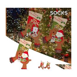 Christmas Decorations Christmas Decorations Big Stockings Elk Shape Decorative Socks Tree Pendant Xmas Home Decor Mumr999 Drop Deliv Dhqoe