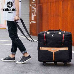 Travel tale Large volume foldable Oxford rolling luggage bag foreign trolley suitcase travel J220707