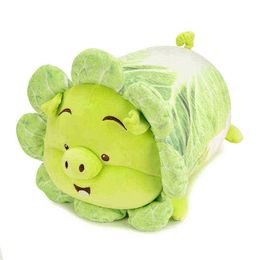 1Pc 4055Cm Cute Vegetable Pig Hugs Creative Animal Pig Plush Pillow Stuffed nese Cabbage Pig Dolls For Girls Baby J220729